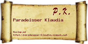 Paradeisser Klaudia névjegykártya